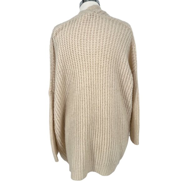 Dreamers Chunky Open Front Knit Cardigan Sweater Cream Size Medium - Picture 6 of 10